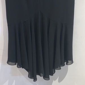 EUC Joseph Ribkoff skirt -  black ruffle chiffon hi low modest  skirt.
